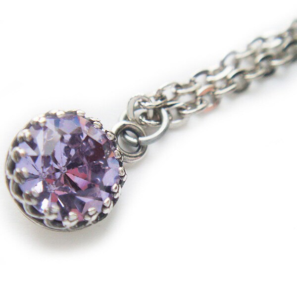 Alexandrite Vintage Swarovski Crystal  Necklace June birthstone