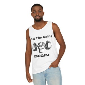 Fitness Motivational Tank Top, Gym Outfit, Workout Gear, Unisex Athletic Shirt, Weightlifting Apparel, Gift for Gym Lovers