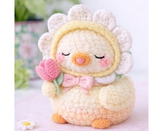 Crochet Duck Pattern PDF | Flower Amigurumi Plush Toy (Digital Download)