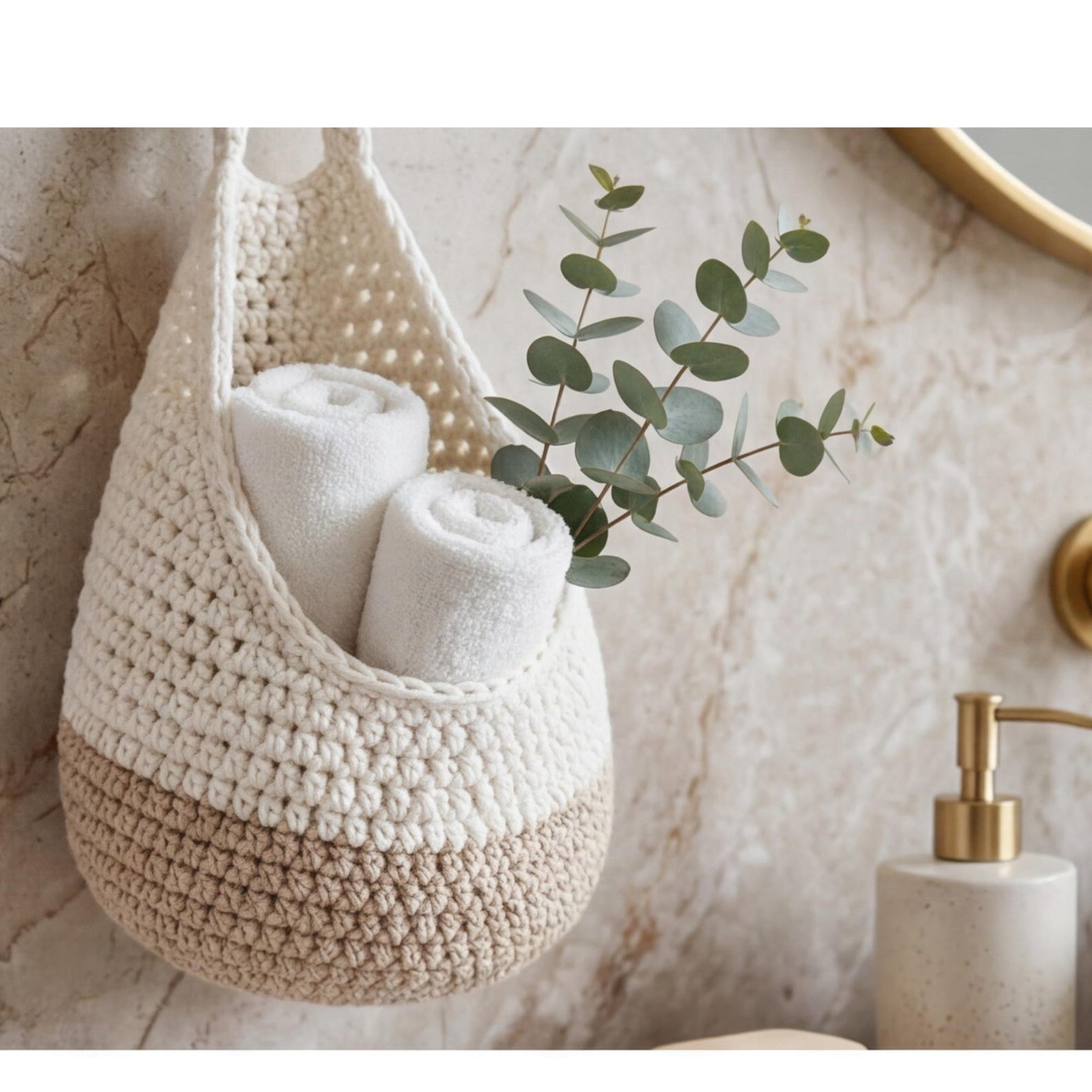 Crochet Wall Basket Pattern PDF, Hanging Wall Organizer, Modern Storage ...