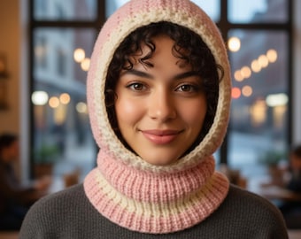Crochet Hooded Balaclava Pattern | Vintage Style Mask Hood (PDF Pattern)
