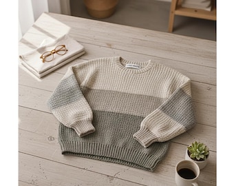 Unisex Oversized Häkelpullover Muster PDF | Einfacher moderner Häkelpullover | Anfänger Freundlicher Übergroßer Pullover | Digitaler Download