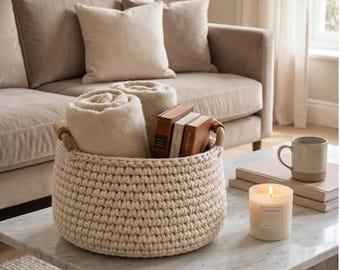 Modern Crochet Basket Pattern, Easy Home Storage (PDF Pattern)