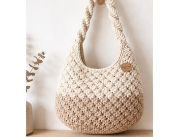 Modello PDF per borsa a tracolla all'uncinetto / Borsa moderna all'uncinetto con texture / Borsa fatta a mano facile / Modello digitale all'uncinetto per principianti