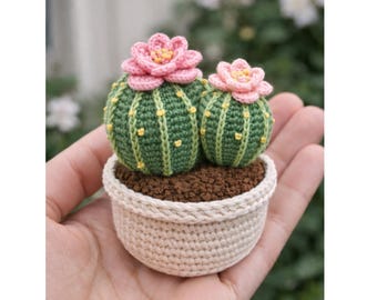 Mini Crochet Cactus Pattern | Beginner Friendly Amigurumi (PDF)