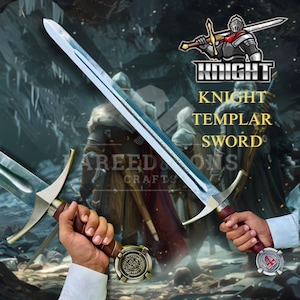 Accolade Sword of the Knights Templar Replica Medieval Crusader Sword Templar Collectible Sword Decorative Knights Sword Gift Boyfriend Gift