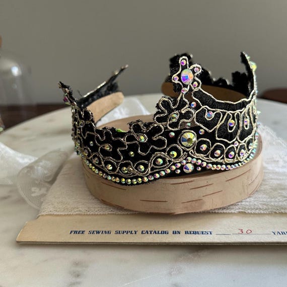 Black Baroque Crystal Headband Tiara - Etsy