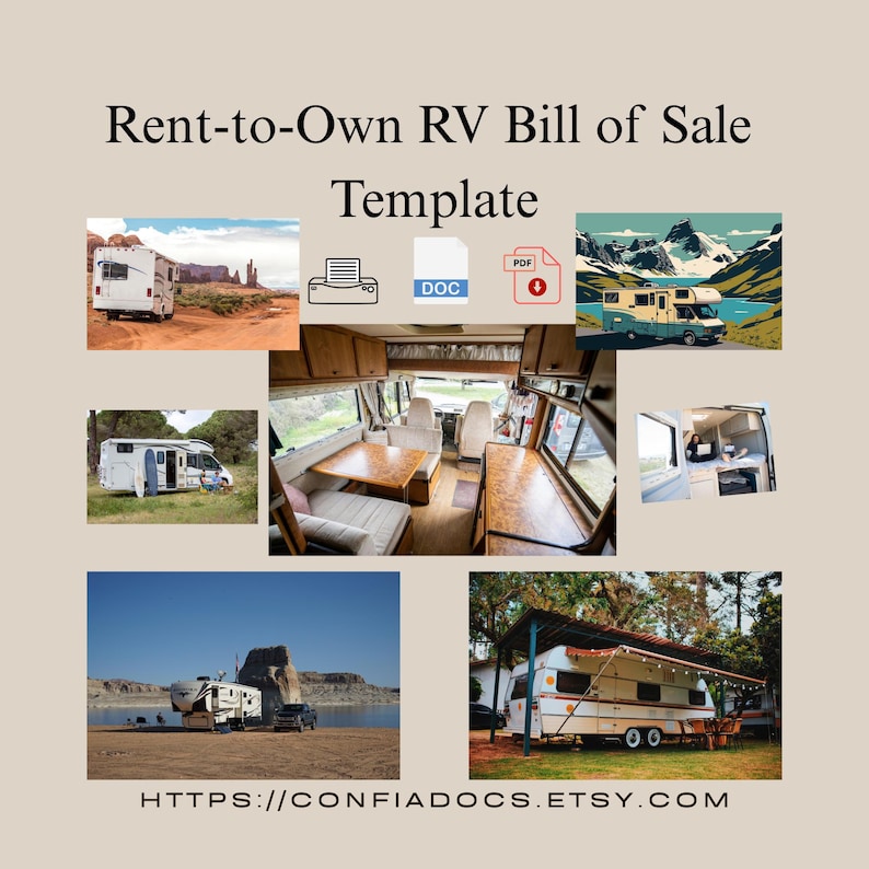 Rent-to-own RV Bill of Template | Editable Legal Contract (PDF & Word ...