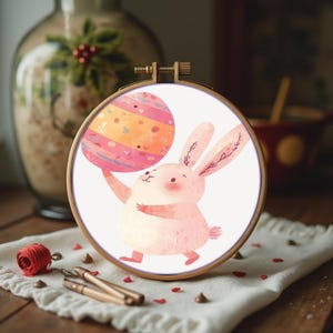 Lapin de Pâques au point de croix - Lapin de Pâques - PDF à téléchargement immédiat