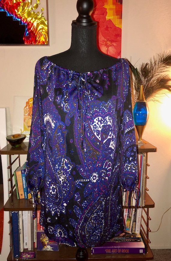 S/M/L Psychadelic Boho Hippie 1960's 1970's Purple