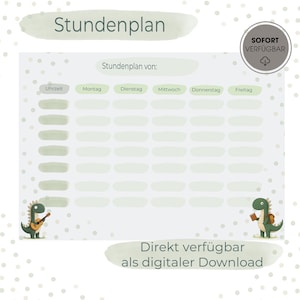 Dinosaur Children&#39;s Timetable | Timetable Template A4 | Timetable to Print | School Planner Elementary School | School Enrollment Gift
