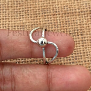 Sterling Silver Thin Circle Bead Ring | Unique Thin Band Ring | Handmade Statement Ring | Dainty Silver Ring for Women