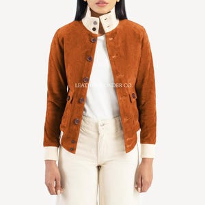 women bomber jacket, suede jacket, women leather jacket, vintage suede jacket, tan suede jacket, cropped jacket