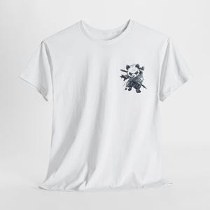 Camiseta Panda Warrior: divertida camiseta unisex de algodón para amantes de los pandas, ropa informal, regalos, cumpleaños, temática animal.
