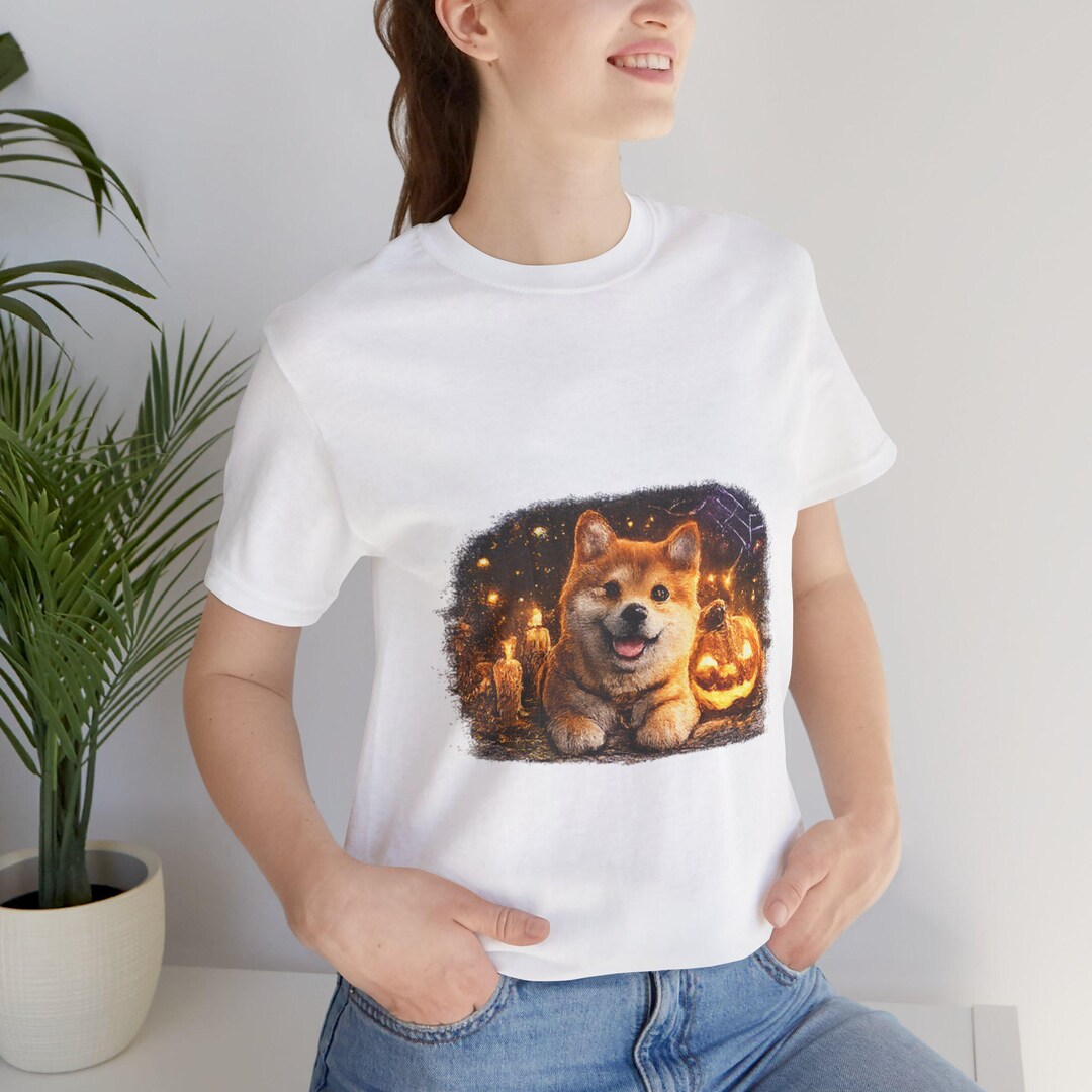 Jack Inu Shiba Inu With Jack-o'-lanterns Tee | Halloween Dog Pumpkin Shirt - Etsy