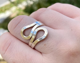 925 Sterling Silver Vintage Mexico Braided / Woven Rotating Band