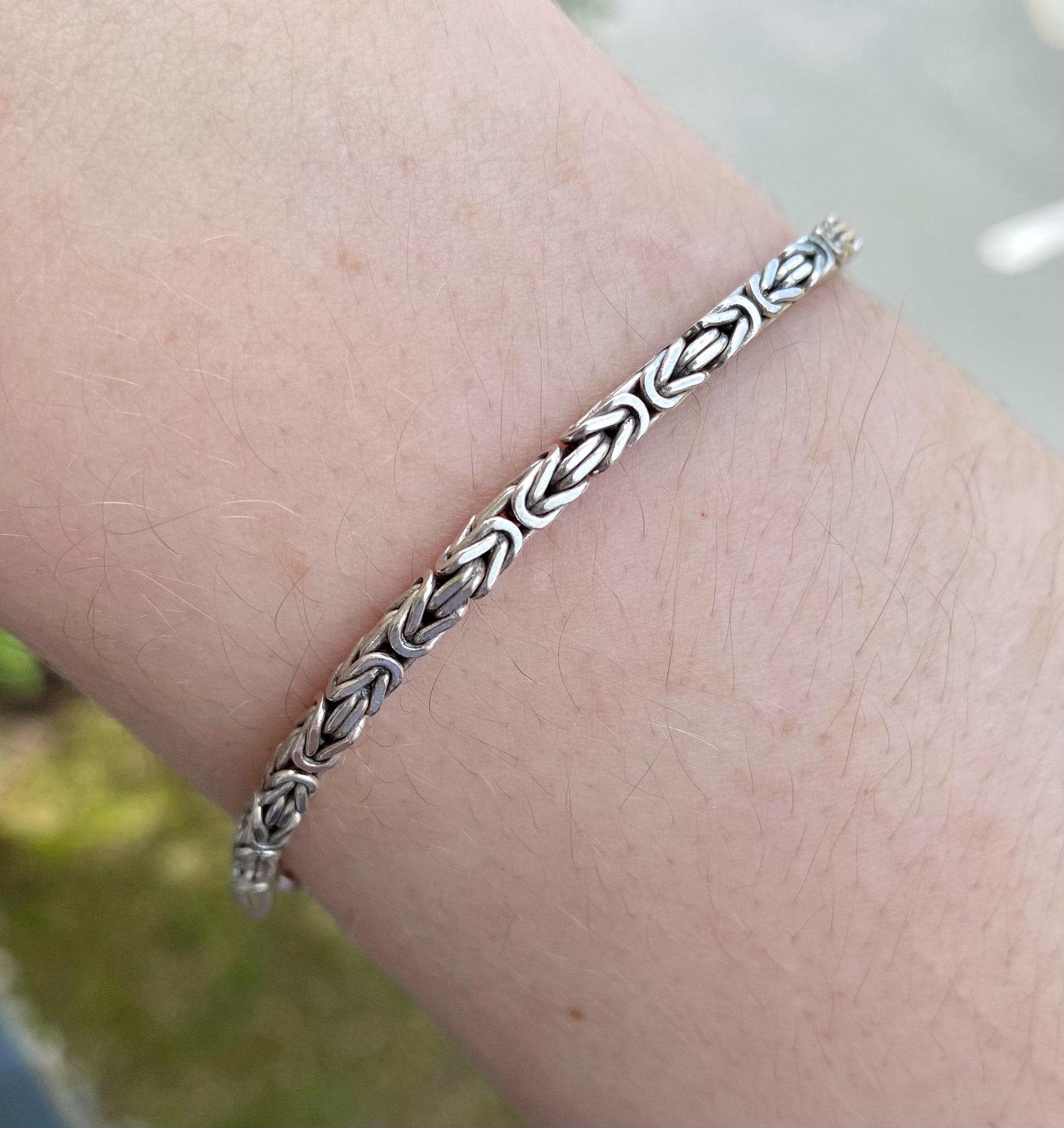 ヴィンテージ イタリアン スターリングシルバー チェーンブレスレット