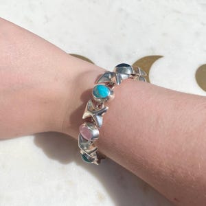 Taxco Mexican Vintage Multi Gem Bracelet Marked 925 Mexico