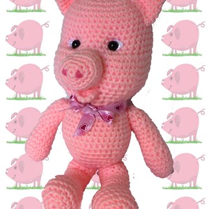 Percy Pig. An Amigurumi crocheted stuffed toy.