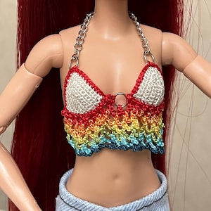 Handmade Pride Theme Crochet Top For Dolls