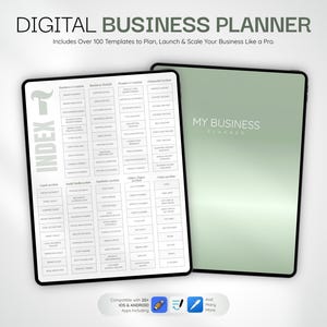 Digital Business Planner | Social Media, Content & Side Hustle | iPad Android | Goodnotes, Notability, Noteshelf | Canva Template | 8.5x11"