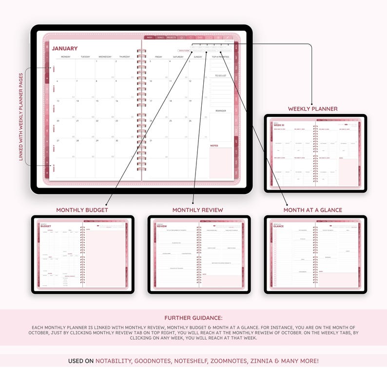 2026 Digital Planner | Dated iPad & Android Planner | Minimalist ...