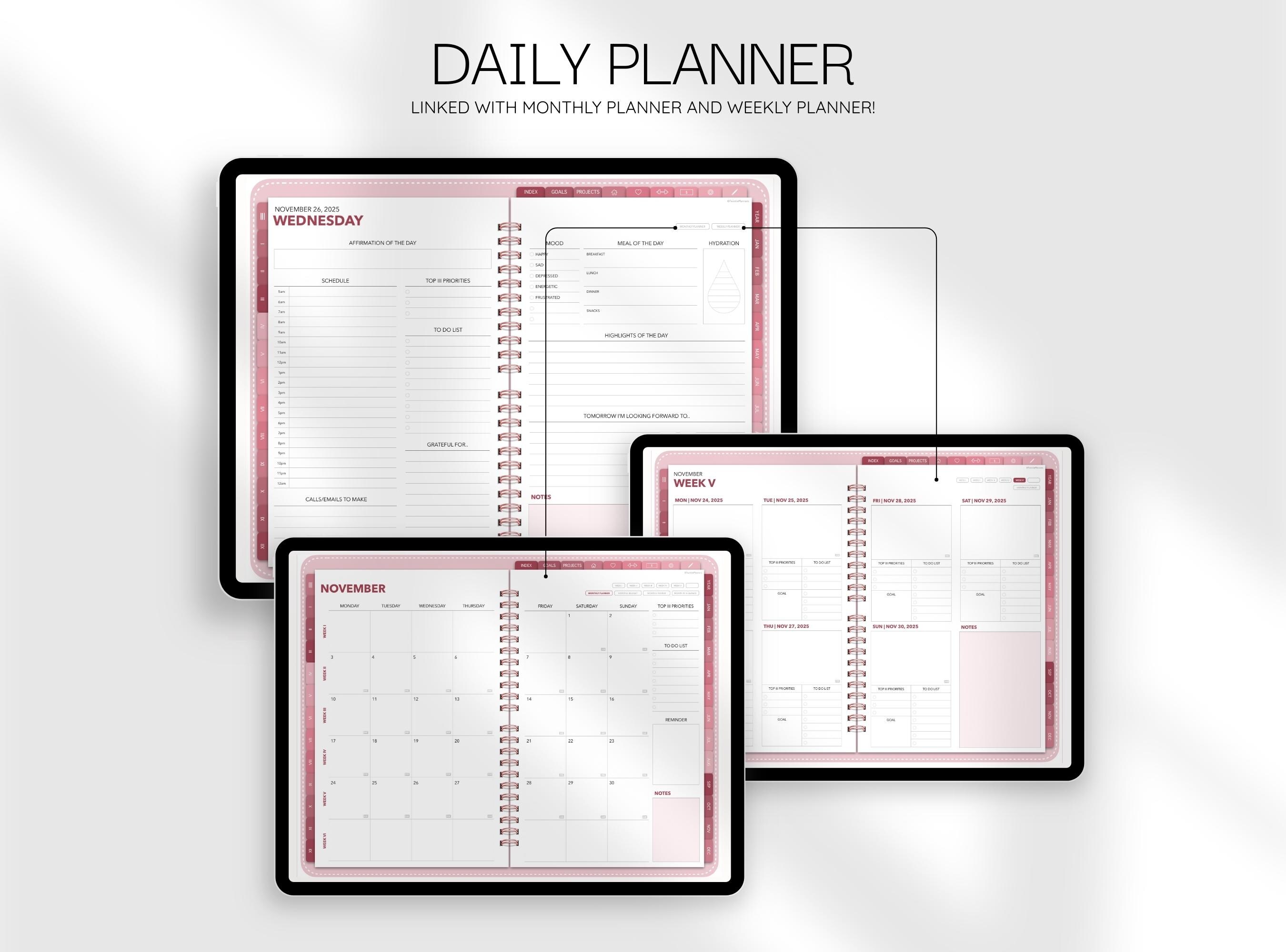 Buy 2026 2027 Digital Planner | Undated Simple Minimalistic Planner ...