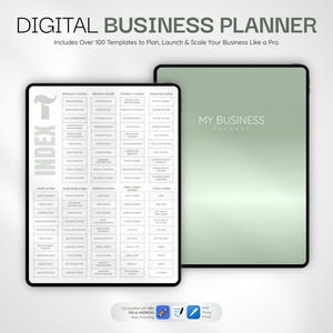 Digital Business Planner | Social Media, Content & Side Hustle | iPad Android | Goodnotes, Notability, Noteshelf | Canva Template | 8.5x11"