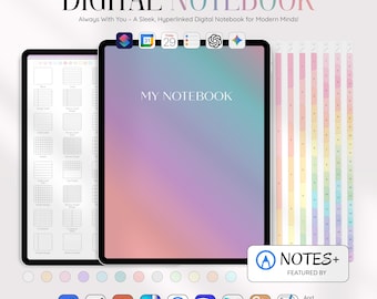 iPadとAndroid用のデジタル学生ノート | CHATGPT連携 | ドット、グリッド、罫線、コーネル式ノート用紙テンプレート | Goodnotes Notability
