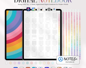 iPadとAndroid用のデジタルノート（ChatGPT連携）｜ドット方眼コーネルノート用紙テンプレート｜Goodnotes Notability Noteshelf