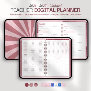 Digitale planner voor docenten 2026 2027 | Niet-gedateerde academische les | iPad Goodnotes Notability Notesshelf (digitale download)