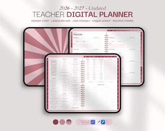 Teacher Digital Planner 2026 2027 | Undated Academic Lesson | iPad Goodnotes Notability Noteshelf (Digital Download)