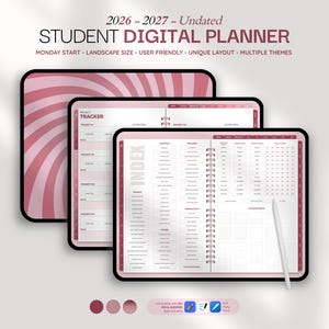 Agenda digitale per studenti 2026, 2027 e senza data / Agenda accademica tutto in uno / Agenda Goodnotes per college e scuola / iPad Android