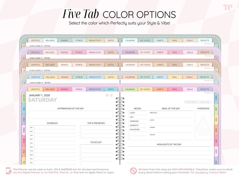 Planner Includes All-in-one Digital Planner 2026, 2027, 2028 & Undated | iPad Android ...