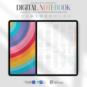 Digitales Notizbuch für iPad & Android | Studenten Notizen Vorlage | Gepunktet, Gitter, Liniert, Cornell Notiz Papier | Goodnotes Notability Noteshelf