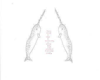 narwhal wisdom - hand typed original poem