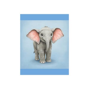 Adorable Elephant Fine Art Poster, Nursery Wall Art, Children&#39;s Room Decor, Baby Shower Gift, Whimsical Animal Print