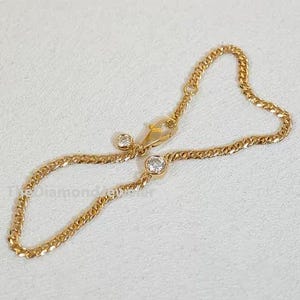 Cuban Chain Diamond 18k Gold Bracelet, Lab Grown Diamond