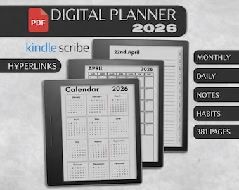 Kindle Scribe Planner Templates | Hyperlinked Life, Business Financial Planners | Undated Book Template | Digital Download & Accessories