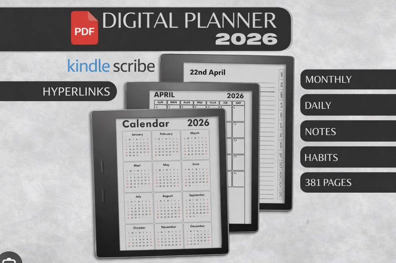 Kindle Scribe Planner Templates | Hyperlinked Life, Business Financial ...