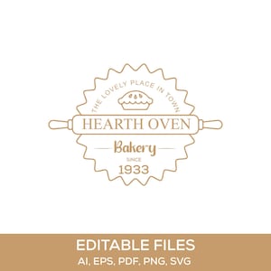 Bakery Logo - Premade Bakery Logo - Bakery Labels - Floral Bakery Shop Logo - Handmade Bakery Logo - Pastry Dessert Logo - Food Logo