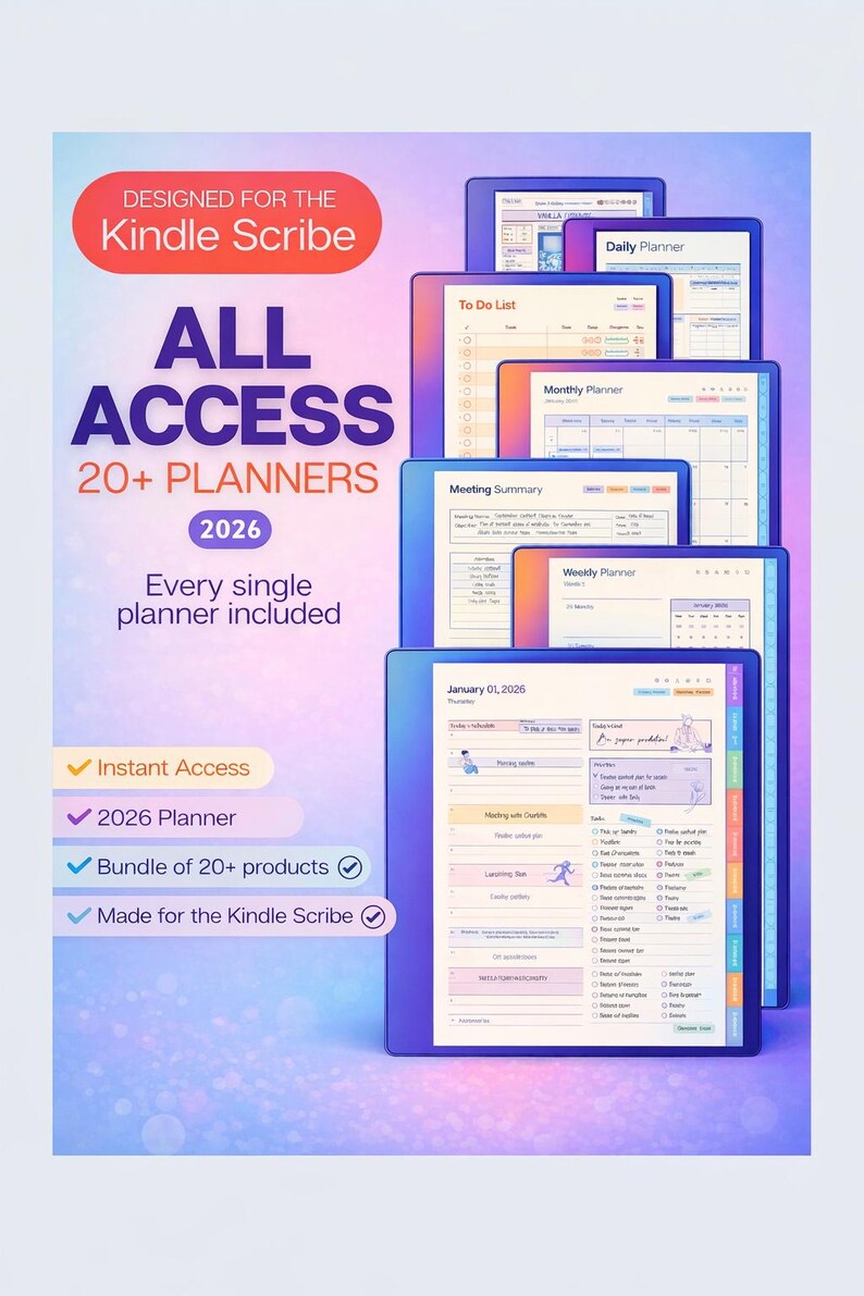 Kindle Scribe Planner Templates | Hyperlinked Life, Business Financial ...