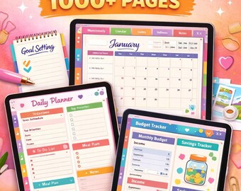 All in One Digital Planner 2026 2027 Digital Planner Digital Journal Digital Goodnotes Template Weekly Daily Planner Notability ADHD