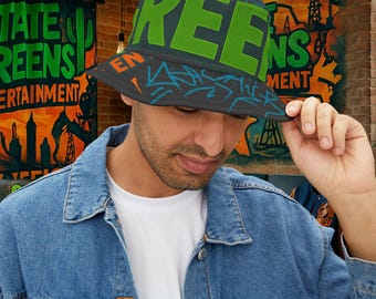 Graffiti Print Bucket Hat: Urban Street Style Sun Accessory