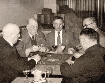 Vintage French Photograph - The Card Players