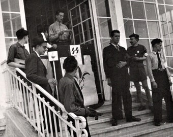 Vintage Photograph - Male Actors Listening to a Speech