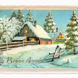 Vintage French New Year Postcard