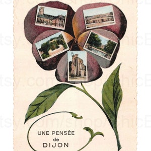 French Vintage Postcard - A Thought of Dijon