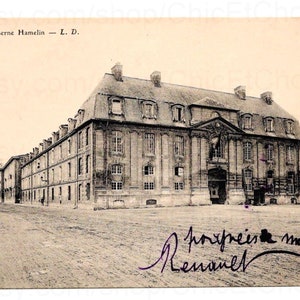 French Antique Postcard - La Caserne Hamelin, Caen, France