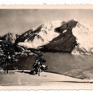 Unused Vintage French Postcard - Snow Covered Mountains